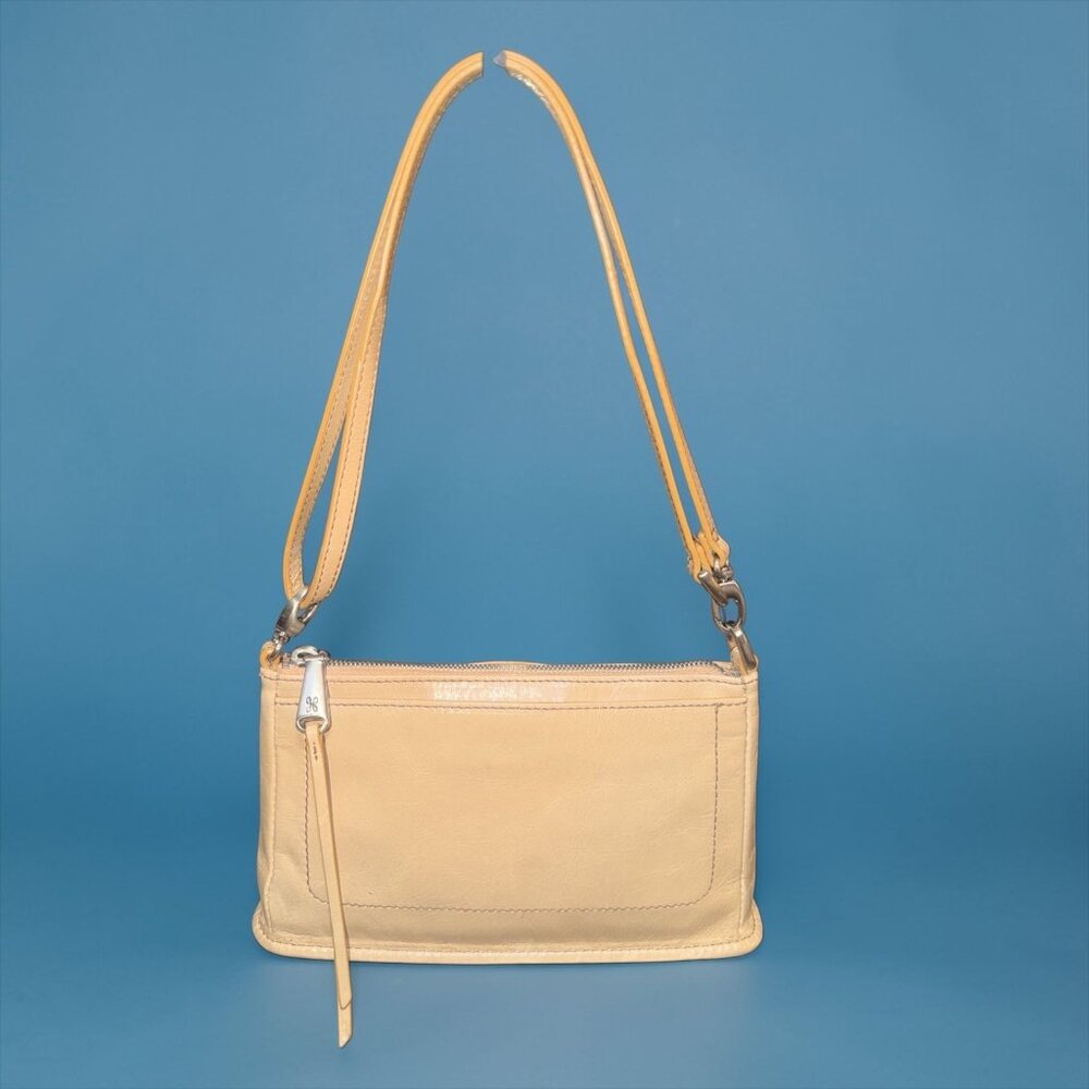 Hobo Cadence Convertible Crossbody Beige Distressed Leather Clutch Shoulder Bag